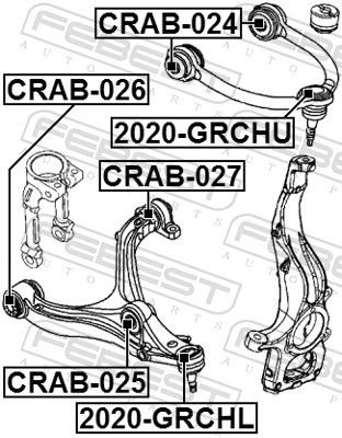 CRAB026 Febest Silentblock de brazo de suspensión delantero inferior