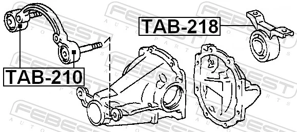 TAB218 Febest Soporte trasero del diferencial trasero