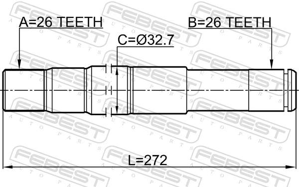 1412REXRH Febest Semieje delantero derecho