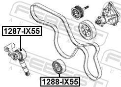 1287IX55 Febest Tensor de correa de alternador