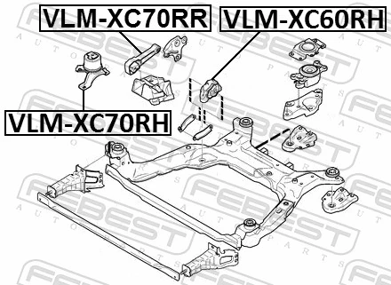 VLMXC70RH Febest Soportes de motor delantero