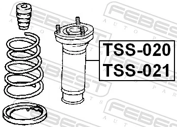 TSS020 Febest Soporte del amortiguador trasero derecho