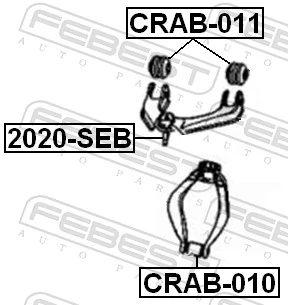 CRAB011 Febest Buje del brazo de suspensión delantero superior