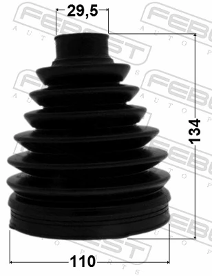 0117PUCK50 Febest Fuelle transmisión delantero exterior