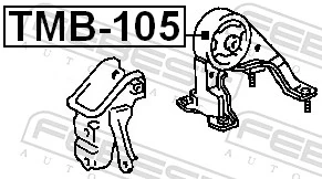 TMB105 Febest Silentblock del soporte trasero del motor