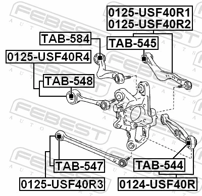TAB545 Febest Buje interior del brazo transversal trasero