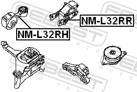 NML32RH Febest Soporte de motor derecho