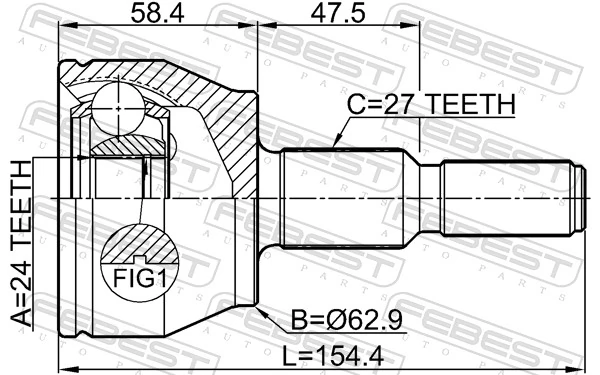 2110CB7 Febest Junta homocinética