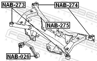 NAB273 Febest Silentblock del puente trasero