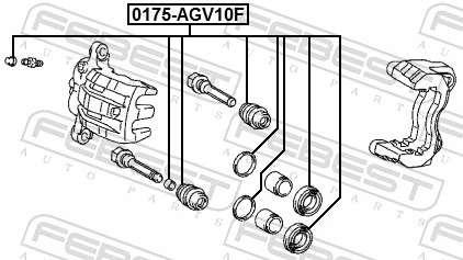 0175AGV10F Febest Kit de reparación de pinzas