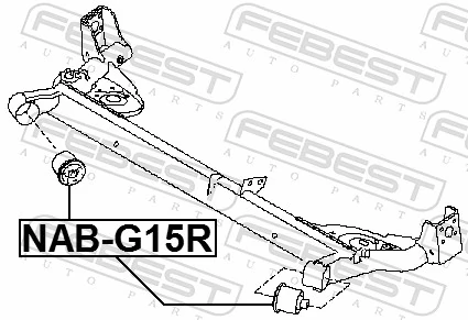NABG15R Febest Silentblock del puente trasero