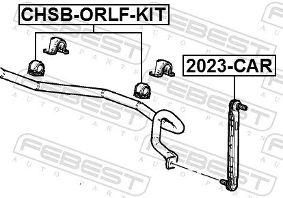 CHSBORLFKIT Febest Buje de barra estabilizadora delantera