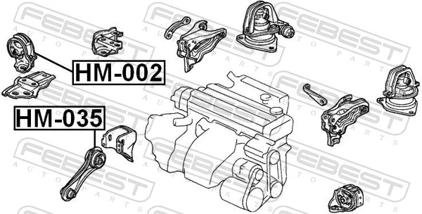 HM035 Febest Soportes de motor delantero