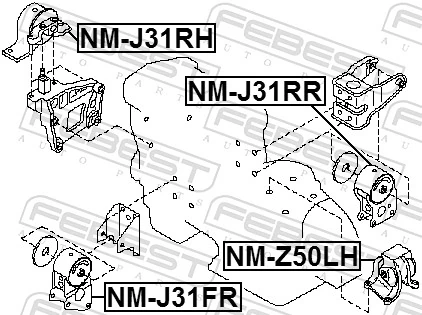 Taco de motor para Nissan Altima L31 