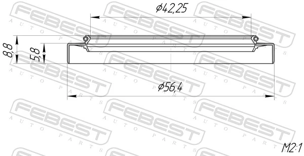 95GDY44560609X Febest Retén del cojinete intermedio delantero del eje de transmisión