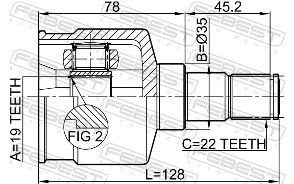 Juego de articulación, árbol de transmisión, interior delantera Peugeot/Citroen 96396135