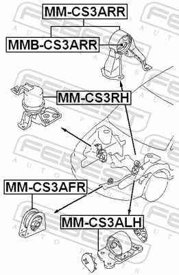MMCS3RH Febest Soporte de motor derecho