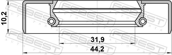 95GDS34441010X Febest Retén del semieje delantero