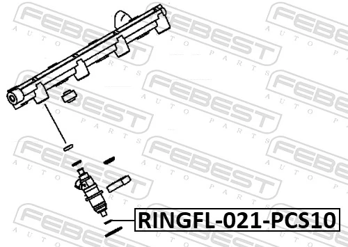 RINGFL021PCS10 Febest Arandela de asiento del inyector