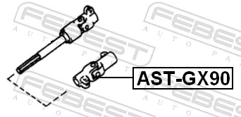 ASTGX90 Febest Cardán inferior de la columna de dirección