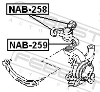 NAB259 Febest Buje de la mangueta delantera