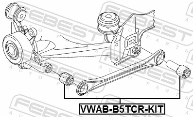 VWABB5TCRKIT Febest Silentblock de brazo transversal de suspensión trasera