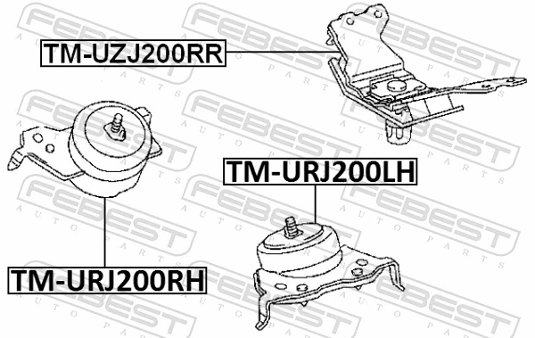 Soportes de motor delantero para Toyota Land Cruiser  J200