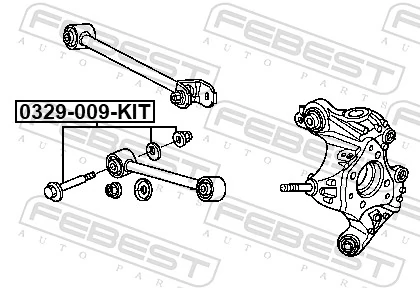 0329009KIT Febest Perno interior del brazo de caída trasero