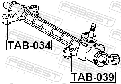TAB039 Febest Silentblock de montaje de la cremallera de dirección