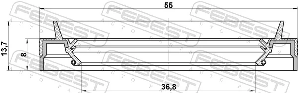95JES38550814X Febest Retén del diferencial del eje trasero