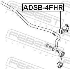 ADSB4FHR Febest Buje de barra estabilizadora trasera
