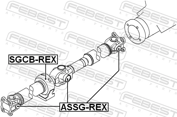 SGCBREX Febest Rodamiento central del eje de transmisión
