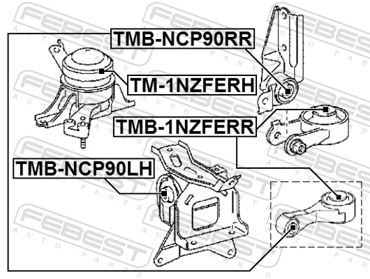 TMBNCP90RR Febest Taco de motor