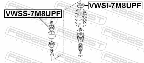 VWSI7M8UPF Febest Copa superior del resorte delantero