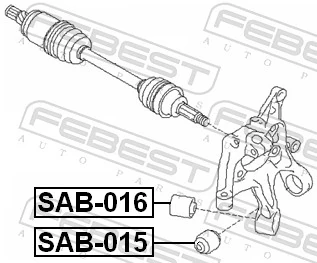 SAB016 Febest Buje de mangueta trasera
