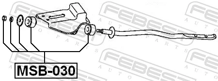 MSB030 Febest Buje de la barra tensora del brazo inferior delantero