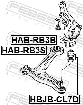 HABRB3B Febest Silentblock de brazo de suspensión delantero inferior