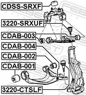 3220SRXUF Febest Rótula de suspensión superior