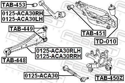 TAB448 Febest Buje delantero del brazo longitudinal trasero
