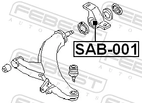SAB001 Febest Silentblock de brazo de suspensión delantero inferior