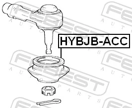 HYBJBACC Febest Guardapolvo de rótula de dirección