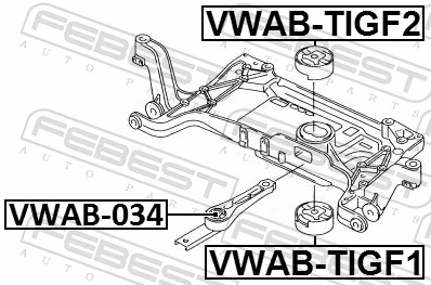 VWAB034 Febest Taco de motor