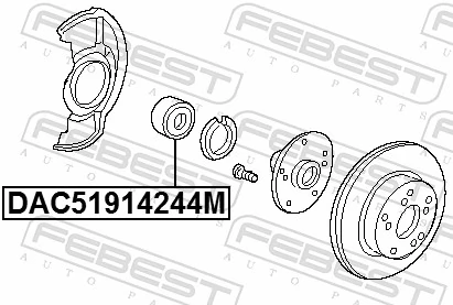DAC51914244M Febest Rodamientos de rueda delantero