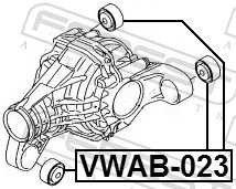 VWAB023 Febest Silentblock del soporte del diferencial delantero derecho trasero