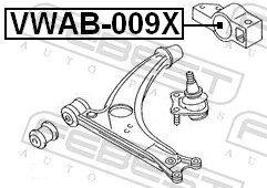 VWAB009X Febest Silentblock de brazo de suspensión delantero inferior