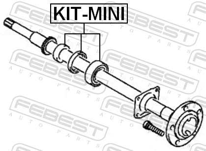 KITMINI Febest Cojinete del semieje trasero