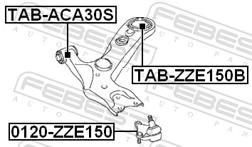 TABZZE150B Febest Silentblock de brazo de suspensión delantero inferior