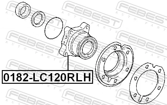 0182LC120RLH Febest Cubo de rueda trasero izquierdo