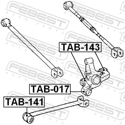TAB141 Febest Silentblock de brazo longitudinal trasero