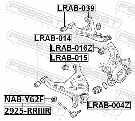 LRAB015 Febest Buje del brazo inferior trasero